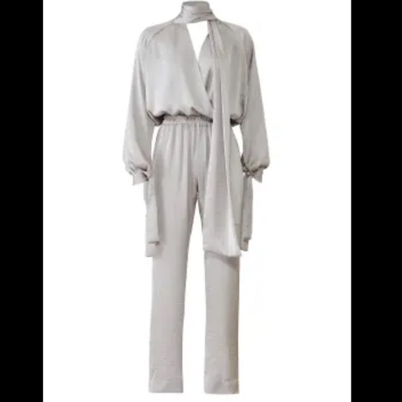 JUAN CARLOS OBANDO Silver Draped Jumpsuit 4